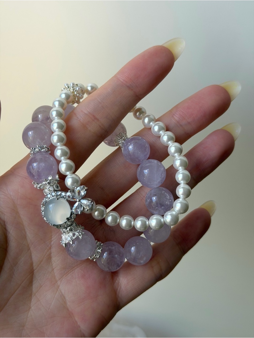 Lavender Pearl Multi-Strand Bracelet